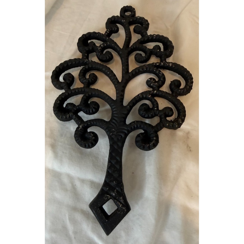 Vintage MCM  Wilton Cast Iron Tree of Life Trivet Wall Decor 8.5"